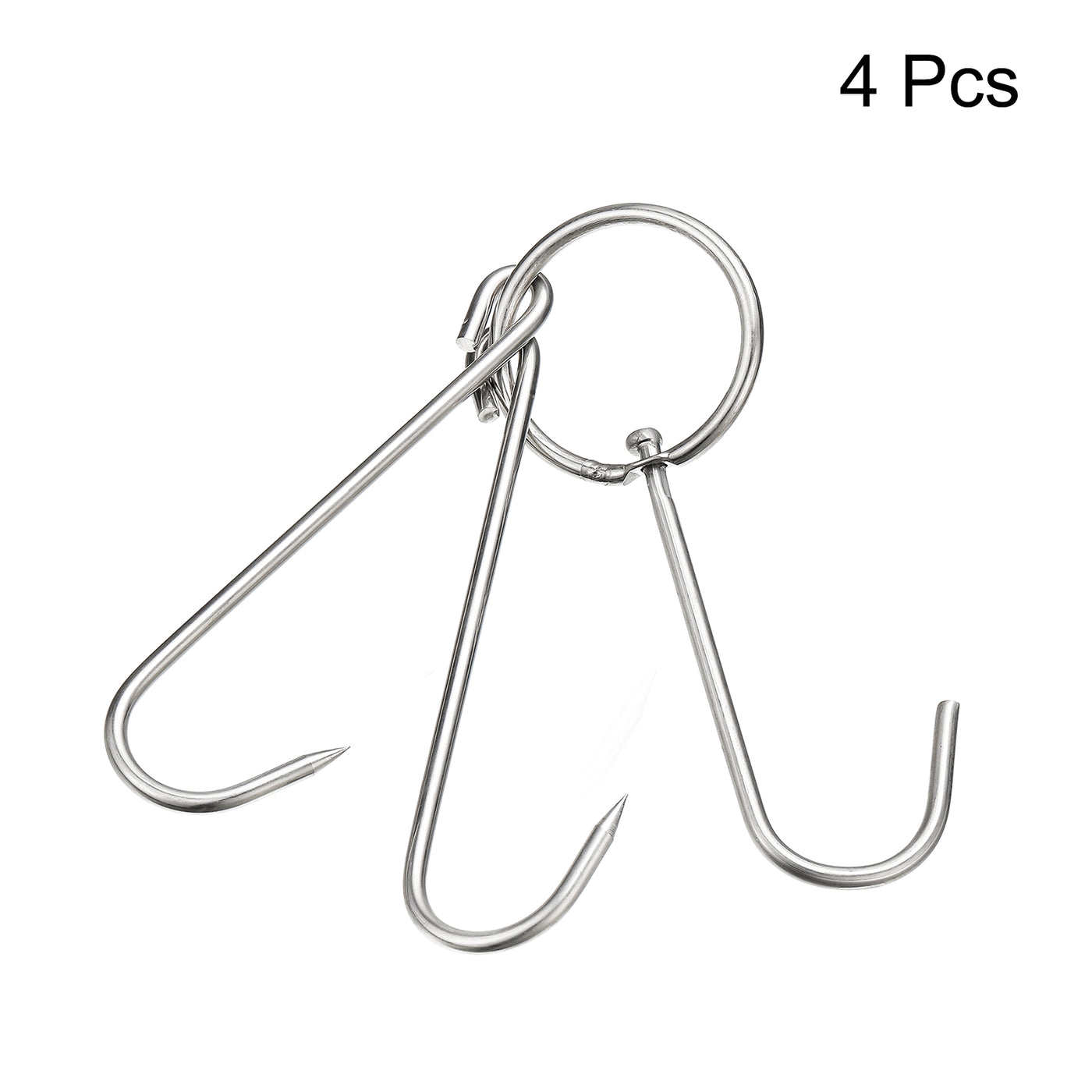 uxcell Uxcell Double Meat Hook, Stainless Steel Smoker Hook Tools for Grill Cooking Fish Chicken