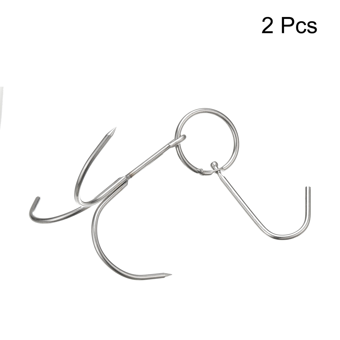 uxcell Uxcell Stainless Steel Meat Hooks, Thickness Three Claw Smoker Hook for BBQ Grill Chicken Beef Fish