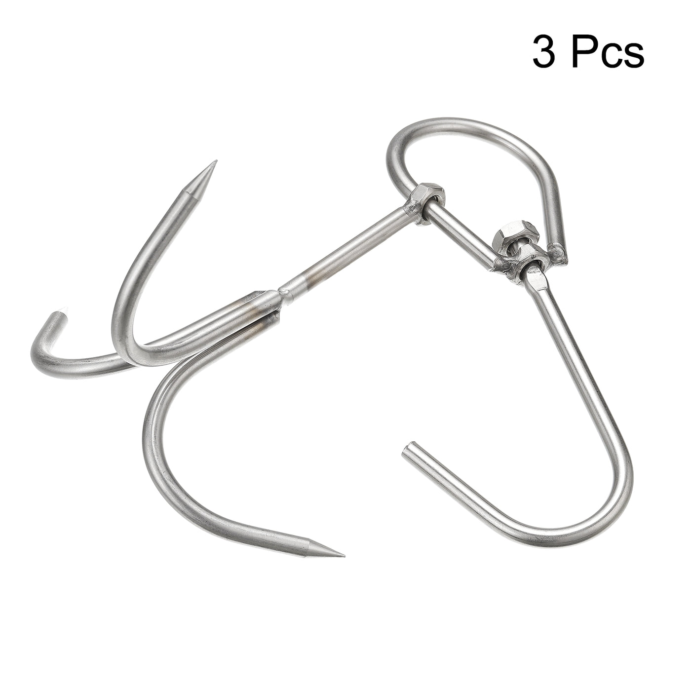 uxcell Uxcell Stainless Steel Meat Hooks, Thickness Three Claws Smoker Hooks for BBQ Grill Chicken Beef Fish