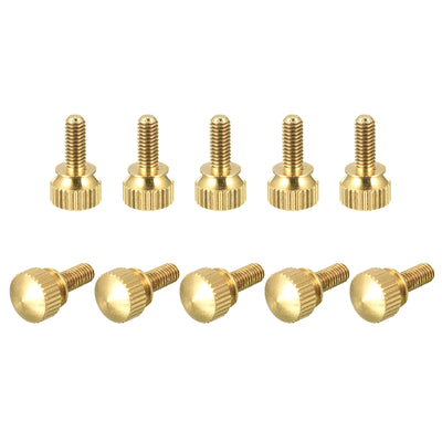 uxcell Uxcell 10Pcs Knurled Thumb Screws, M4x10mm Brass Shoulder Bolts Stepped Grip Knobs Fasteners for PC, Electronic, Mechanical