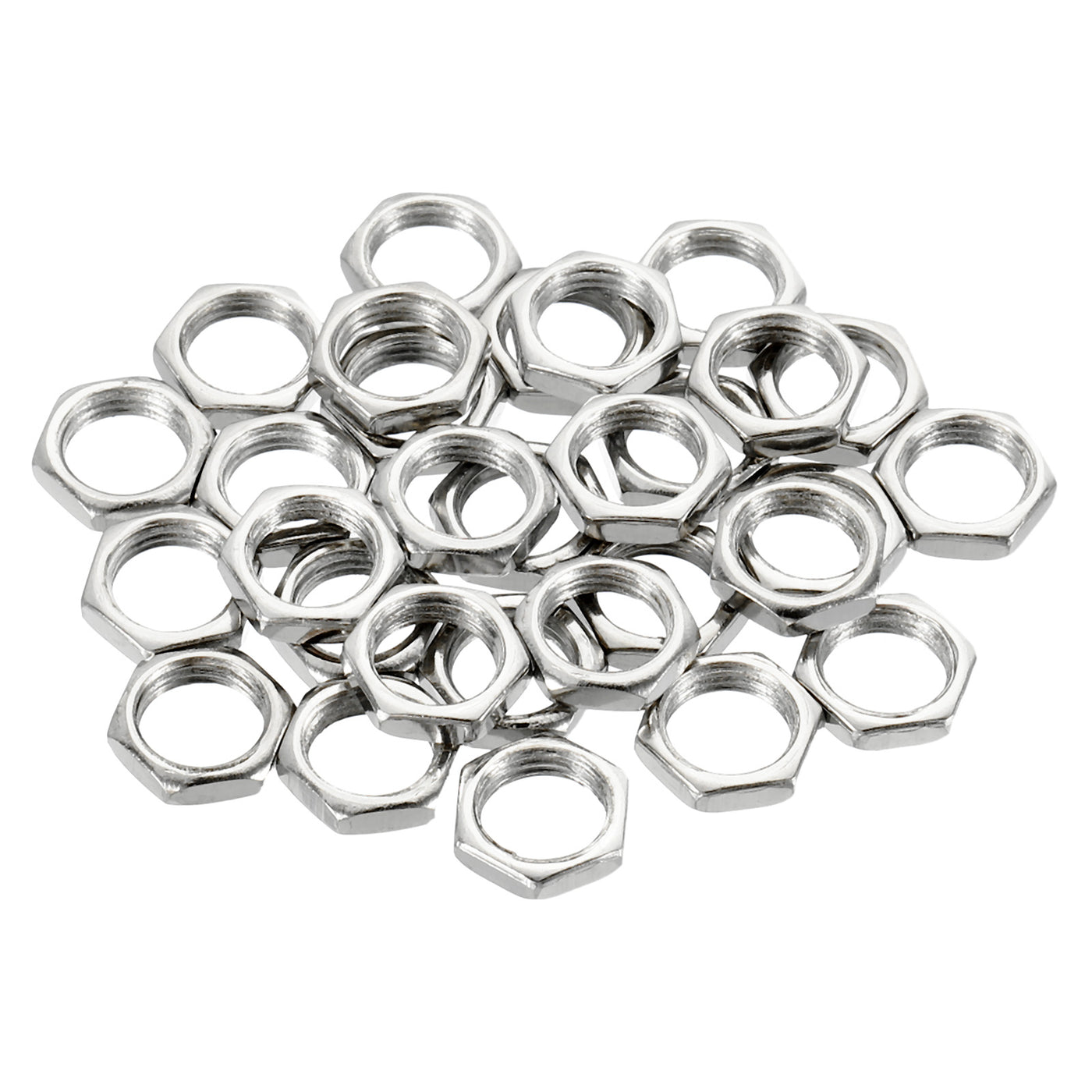 Harfington M8 x 0.75 Steel Hex Nuts, 30 Pack Metric Thread Zinc Plated Finished Hardware Nuts Screw Bolt Fasteners 2mm Height