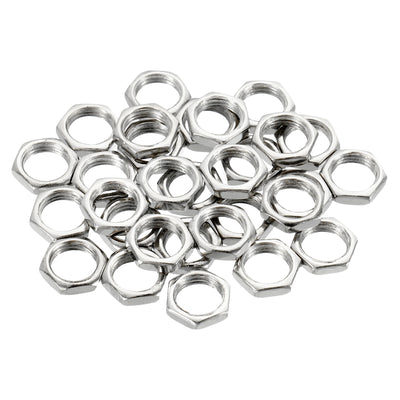 Harfington M8 x 0.75 Steel Hex Nuts, 30 Pack Metric Thread Zinc Plated Finished Hardware Nuts Screw Bolt Fasteners 2mm Height