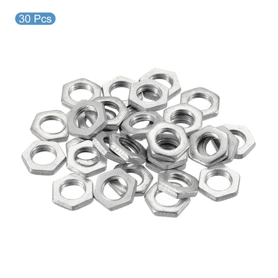 Harfington M8 x 1.0 Steel Hex Nuts, 30 Pack Metric Thread Zinc Plated Finished Hardware Nuts Screw Bolt Fasteners 2.5mm Height