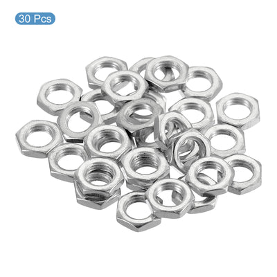 Harfington M8 x 1.0 Steel Hex Nuts, 30 Pack Metric Thread Zinc Plated Finished Hardware Nuts Screw Bolt Fasteners 3mm Height