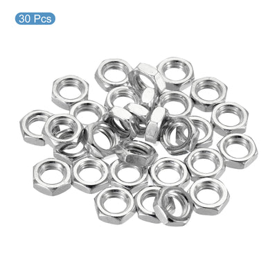 Harfington M8 x 1.0 Steel Hex Nuts, 30 Pack Metric Thread Zinc Plated Finished Hardware Nuts Screw Bolt Fasteners 4mm Height