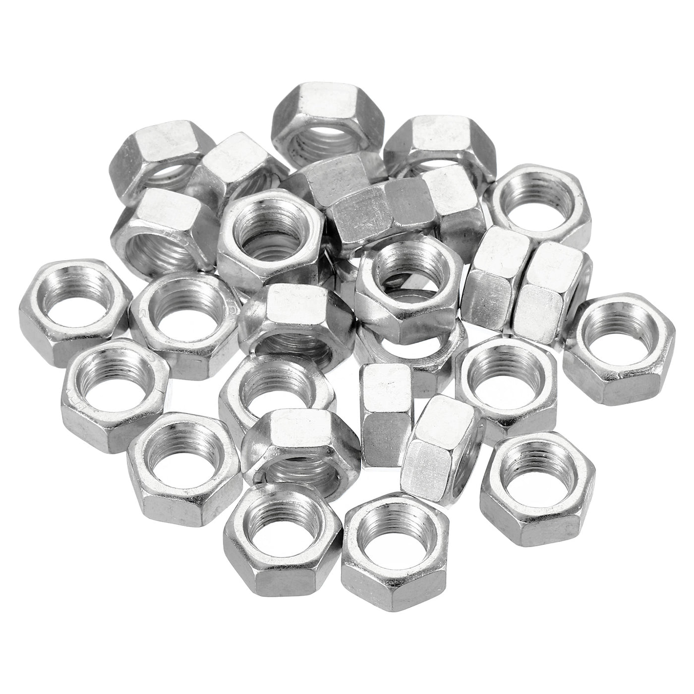 Harfington M8 x 1.0 Steel Hex Nuts, 30 Pack Metric Thread Zinc Plated Finished Hardware Nuts Screw Bolt Fasteners 6mm Height