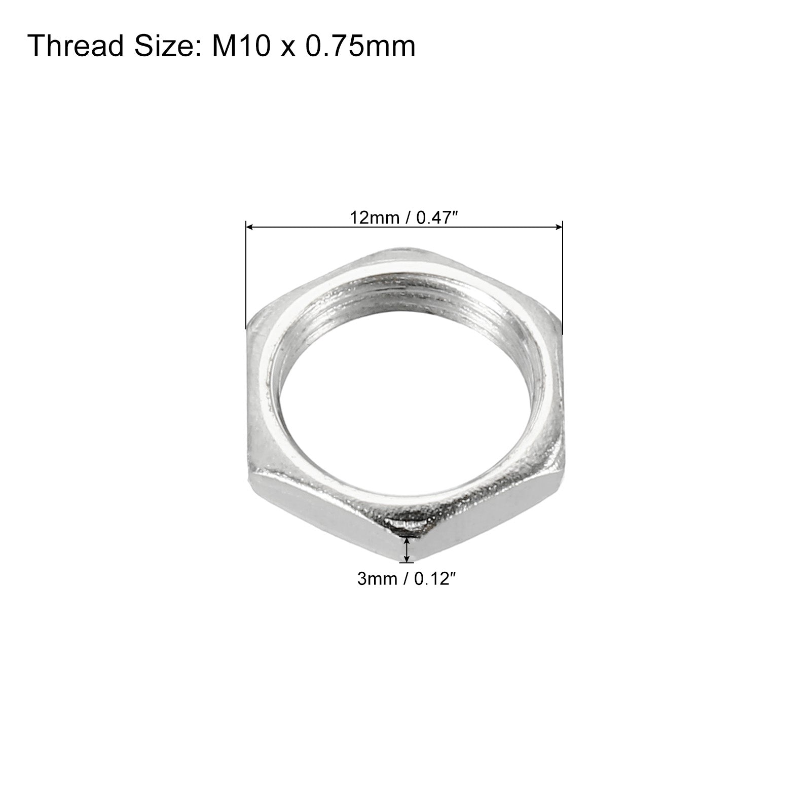 M10 x 0.75 Steel Hex Nuts, 30 Pack Metric Thread Zinc Plated Finished ...