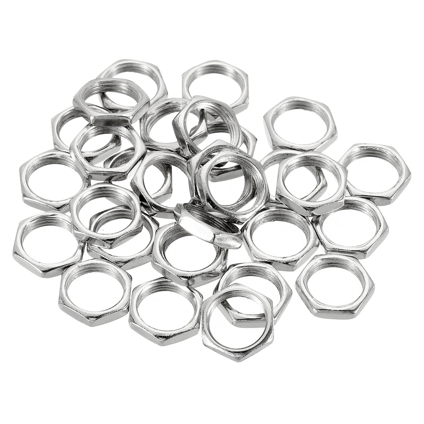 Harfington M10 x 0.75 Steel Hex Nuts, 30 Pack Metric Thread Zinc Plated Finished Hardware Nuts Screw Bolt Fasteners 3mm Height