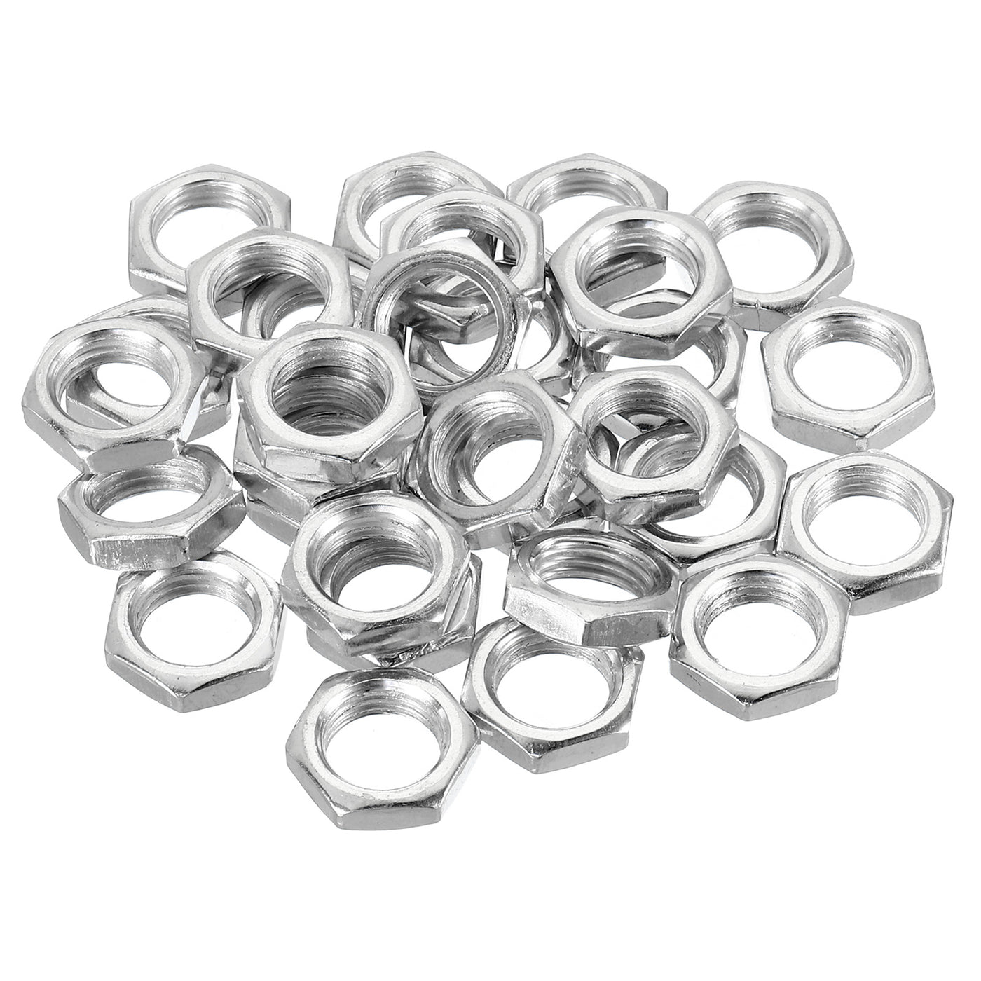 Harfington M10 x 1.0 Steel Hex Nuts, 30 Pack Metric Thread Zinc Plated Finished Hardware Nuts Screw Bolt Fasteners 4mm Height