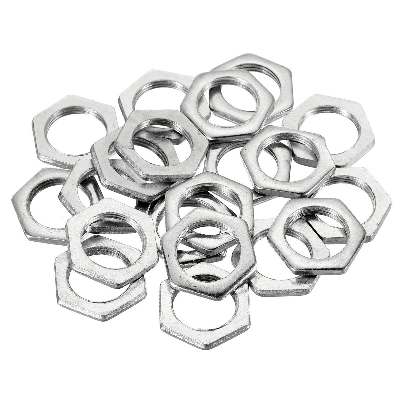 Harfington M16 x 1.0 Steel Hex Nuts, 20 Pack Metric Thread Zinc Plated Finished Hardware Nuts Screw Bolt Fasteners 3mm Height