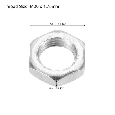 Harfington M20 x 1.75 Steel Hex Nuts, 10 Pack Metric Thread Zinc Plated Finished Hardware Nuts Screw Bolt Fasteners 8mm Height
