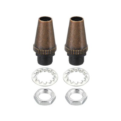 Harfington Lighting Cord Grips Connector,Copper Light Cable Glands,2Pcs,Red Bronze Tone