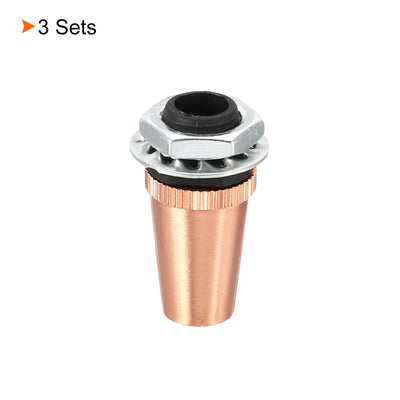 Harfington Lighting Cord Grips Connector,Copper Light Cable Glands,3Pcs,Rose Gold Tone