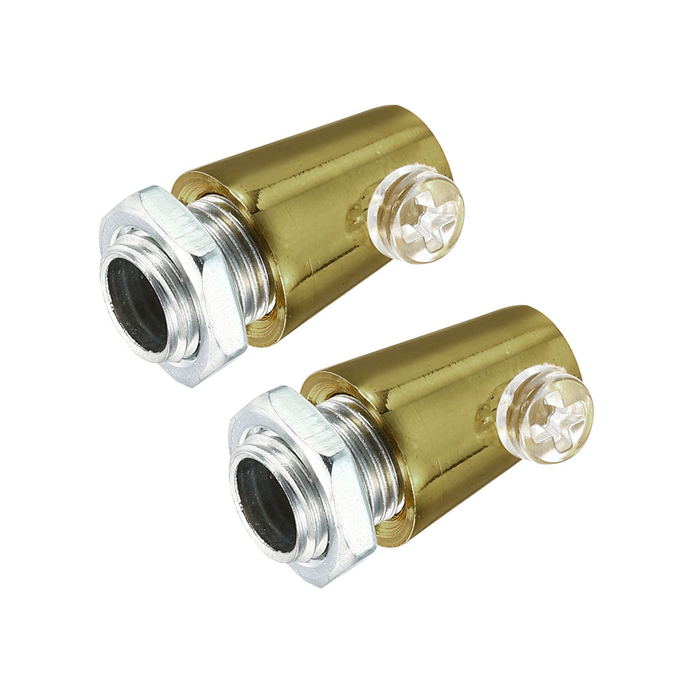 Harfington Lighting Cord Grips,Carbon Steel Light Cable Glands with Screws,2Pcs,Brass Tone
