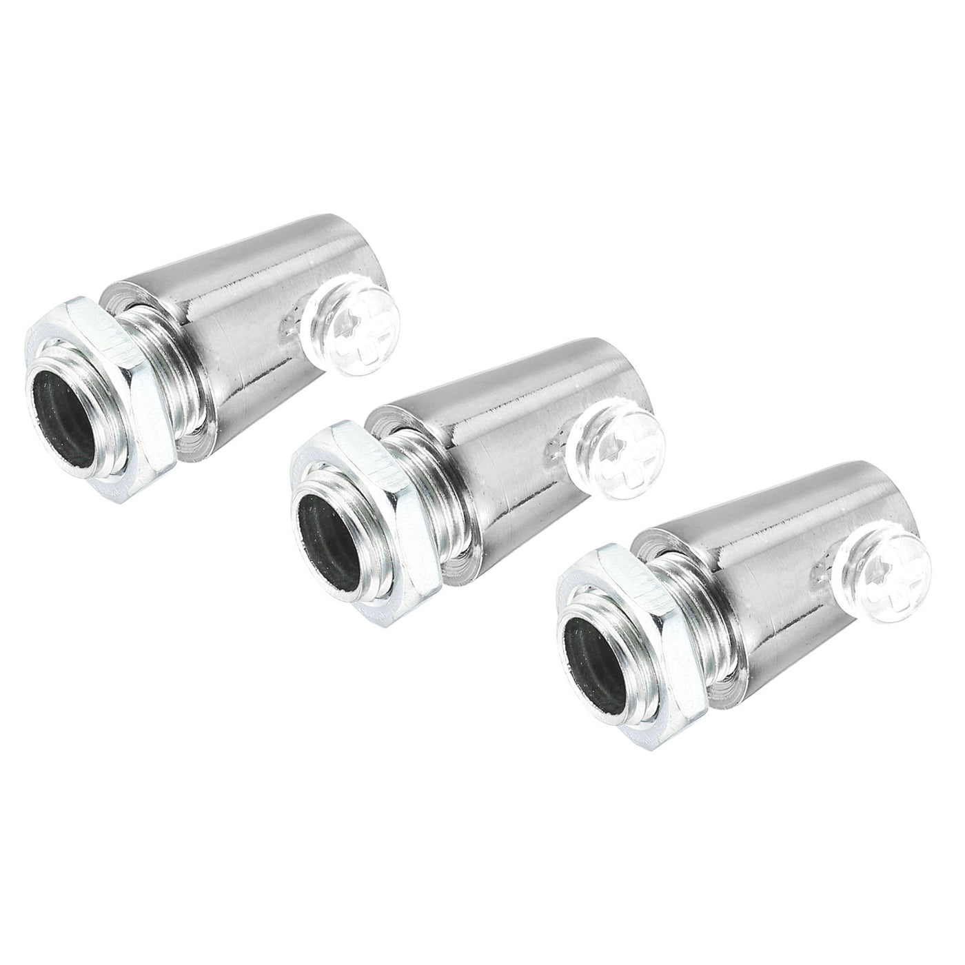 Harfington Lighting Cord Grips,Carbon Steel Light Cable Glands with Screws,3Pcs,Chrome Tone