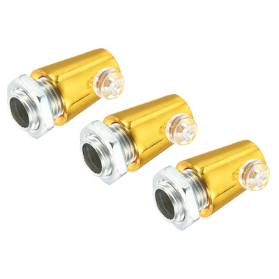Harfington Lighting Cord Grips,Carbon Steel Light Cable Glands with Screws,3Pcs,Gold Tone