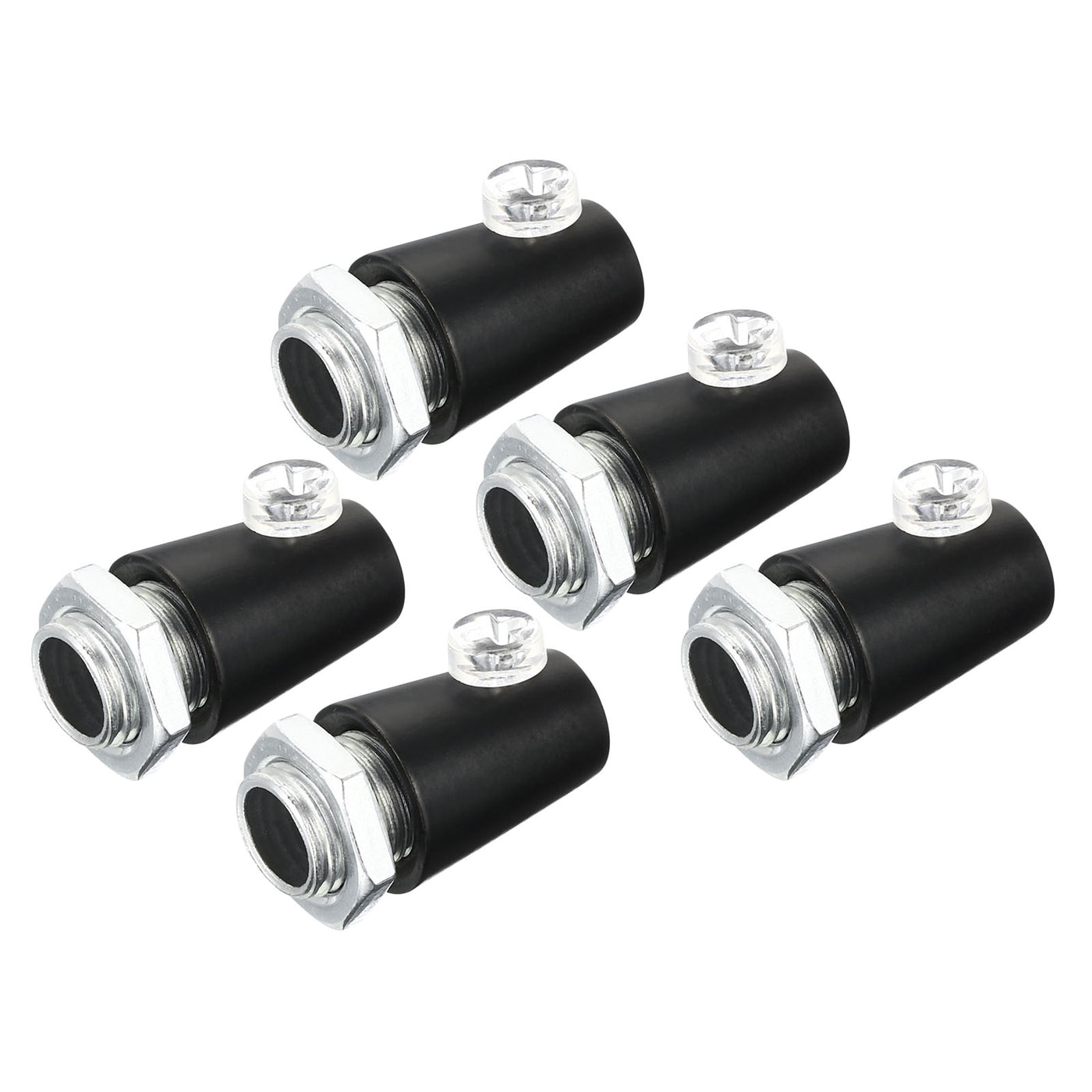 Harfington Lighting Cord Grips,Carbon Steel Light Cable Glands with Screws,5Pcs,Black
