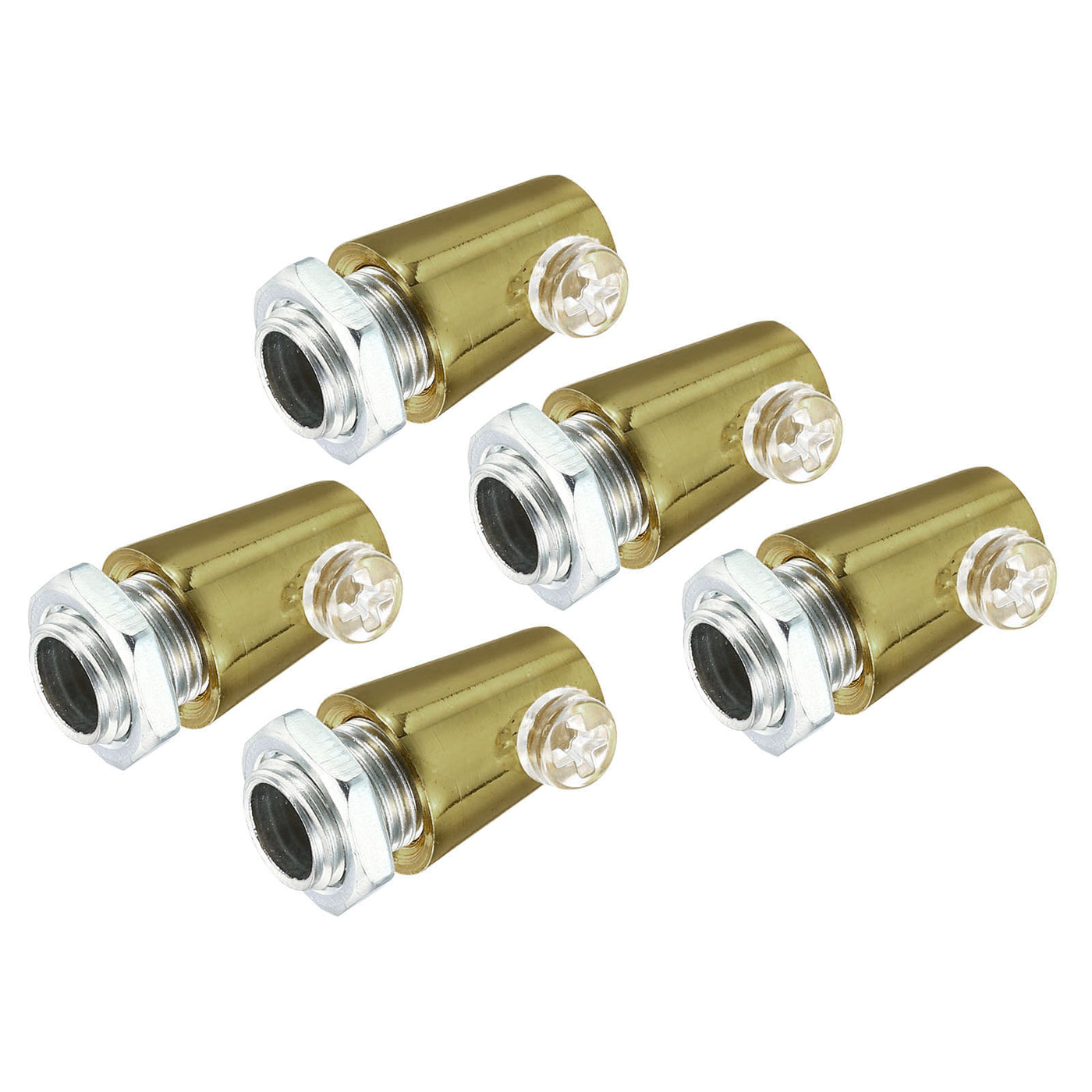 Harfington Lighting Cord Grips,Carbon Steel Light Cable Glands with Screws,5Pcs,Brass Tone