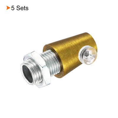 Harfington Lighting Cord Grips,Carbon Steel Light Cable Gland W Screw,5Pcs,Gold Bronze Tone