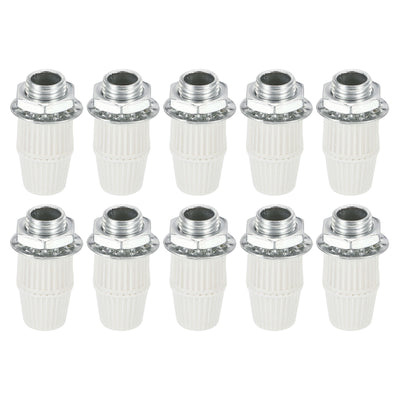 Harfington Lighting Cord Grips,Carbon Steel Light Cable Glands W Threaded Pipe,10Pcs,White