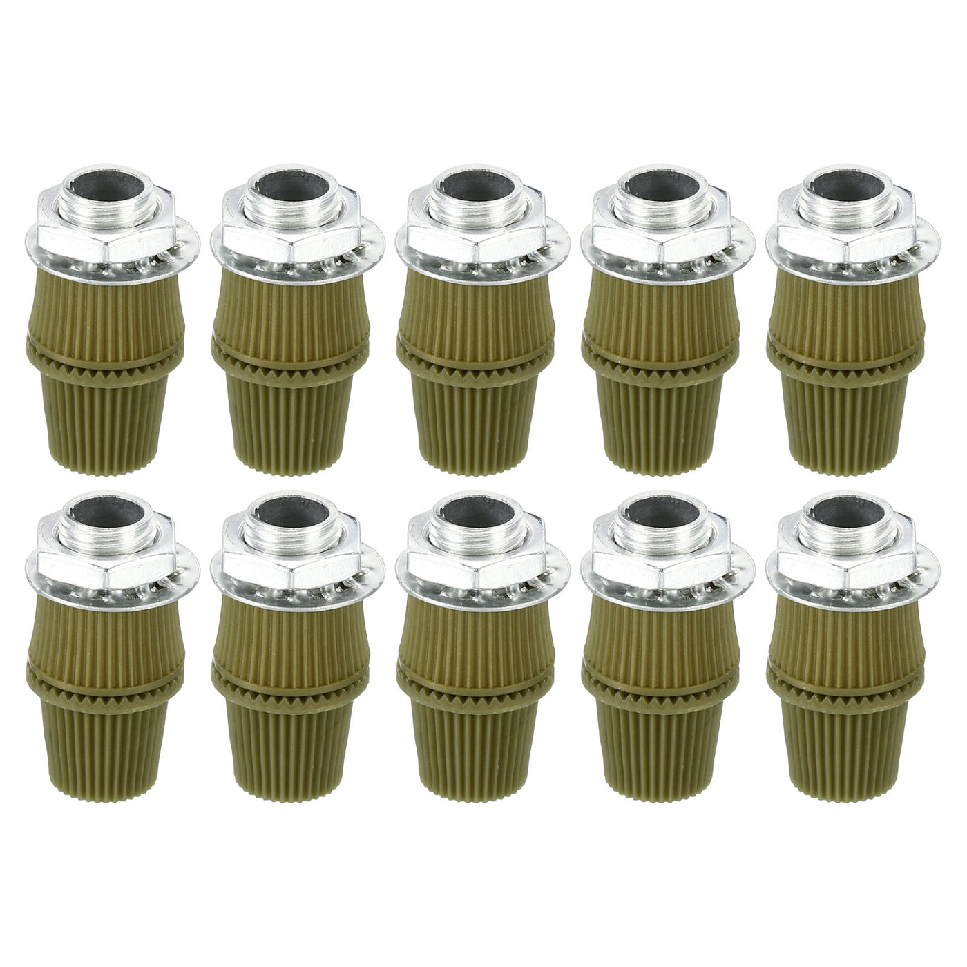 Harfington Lighting Cord Grips,Carbon Steel Light Cable Glands W Threaded Pipe,10Pcs,Green