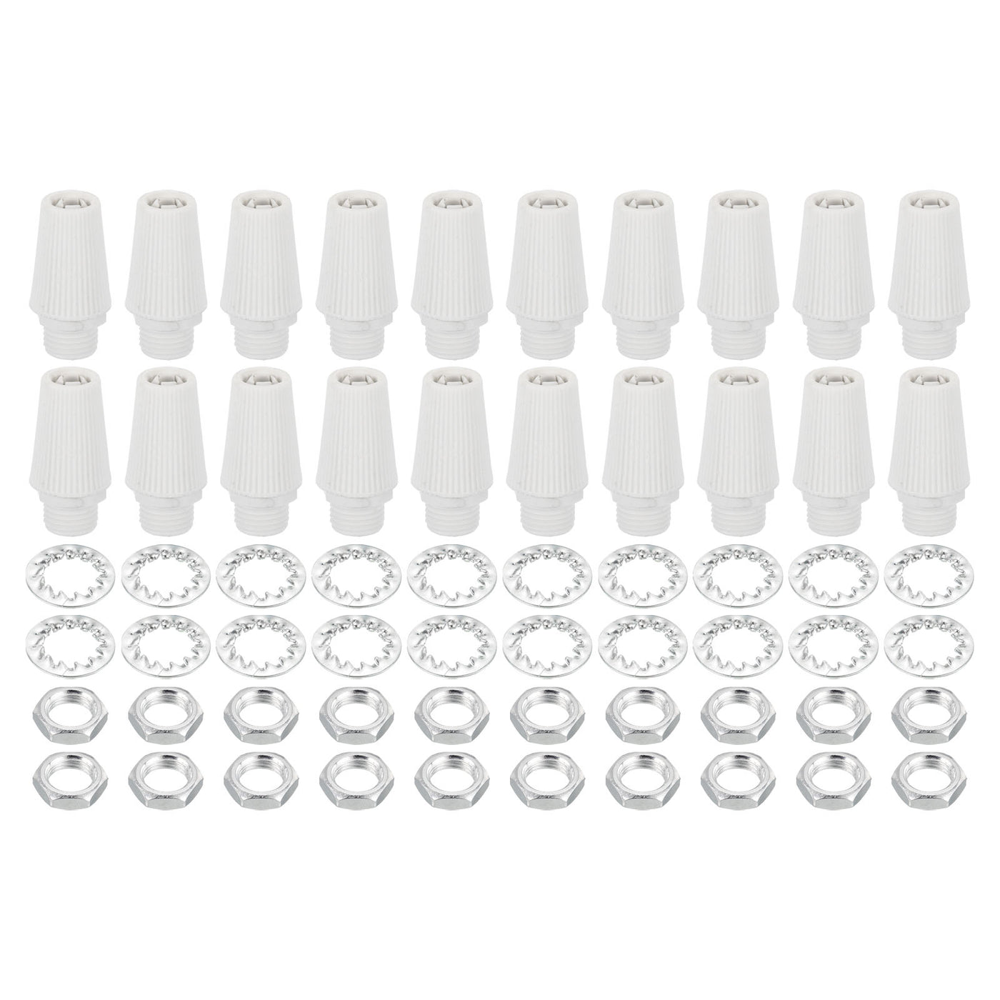 Harfington Lighting Cord Grips Connector,Carbon Steel Light Cable Glands,20Pcs,White