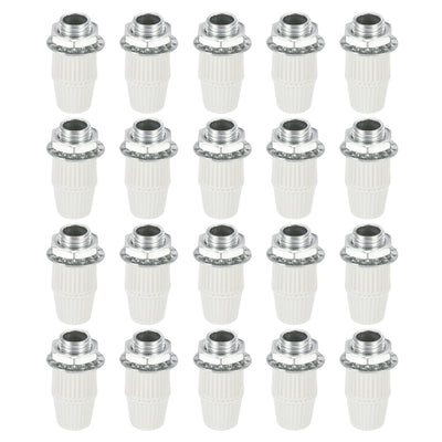 Harfington Lighting Cord Grips,Carbon Steel Light Cable Glands W Threaded Pipe,20Pcs,White