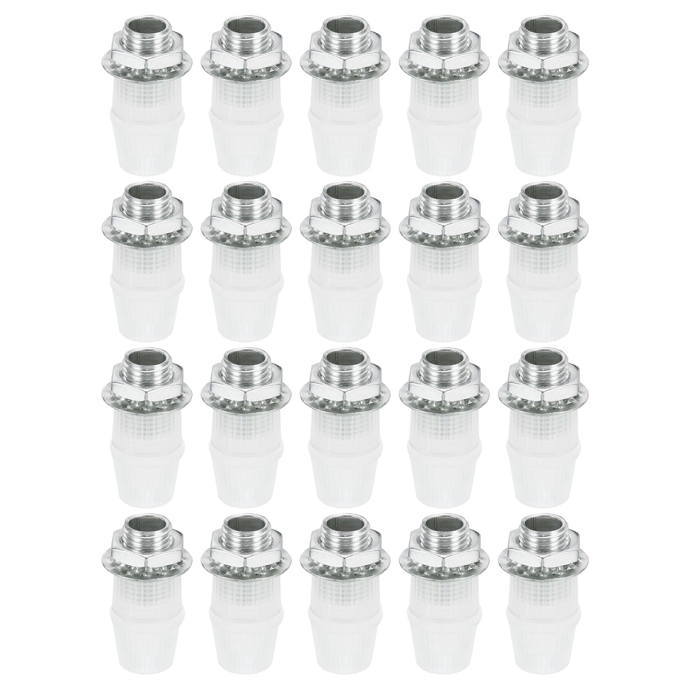 Harfington Lighting Cord Grips,Carbon Steel Light Cable Glands W Threaded Pipe,20Pcs,Clear