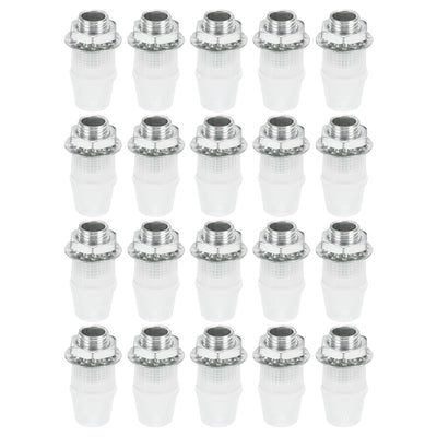 Harfington Lighting Cord Grips,Carbon Steel Light Cable Glands W Threaded Pipe,20Pcs,Clear