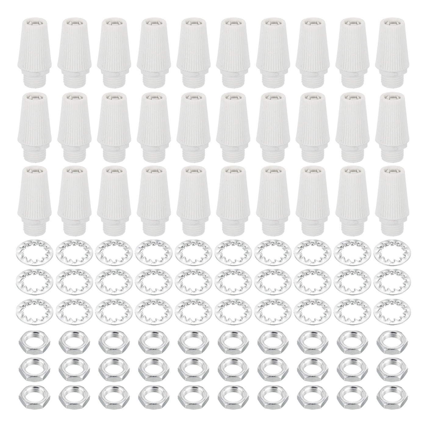 Harfington Lighting Cord Grips Connector,Carbon Steel Light Cable Glands,30Pcs,White