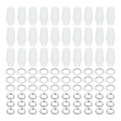 Harfington Lighting Cord Grips Connector,Carbon Steel Light Cable Glands,30Pcs,Clear