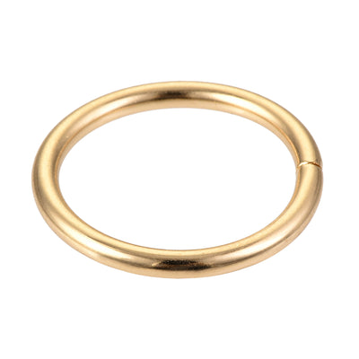 Harfington Metal O Rings, 8pcs 25mm(0.98") ID 3mm Thick Non-Welded O-Ring, Gold Tone