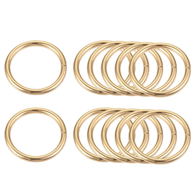 Harfington Metal O Rings, 12pcs 25mm(0.98") ID 3mm Thick Non-Welded O-Ring, Gold Tone