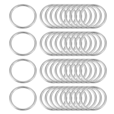 Harfington Metal O Rings, 40pcs 15mm(0.59") ID 1.6mm Thick Non-Welded O-Ring, Silver Tone