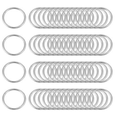 Harfington Metal O Rings, 60pcs 15mm(0.59") ID 1.6mm Thick Non-Welded O-Ring, Silver Tone