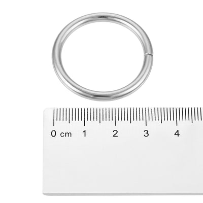 Harfington Metal O Rings, 15pcs 25mm(0.98") ID 3mm Thick Non-Welded O-Ring, Silver Tone