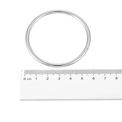 Harfington Metal O Rings, 8pcs 50mm(1.97") ID 3.5mm Thick Non-Welded O-Ring, Silver Tone