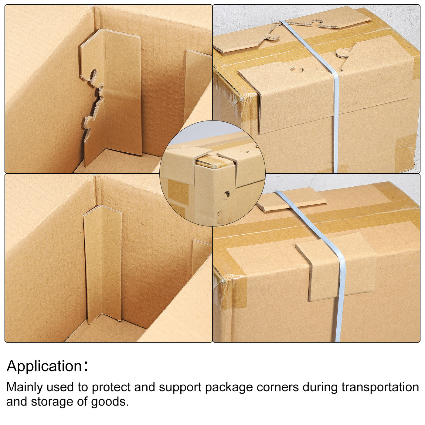 Harfington Adjustable Cardboard Corner Protector Package Frame 60x30mm Thick 3mm 50pcs