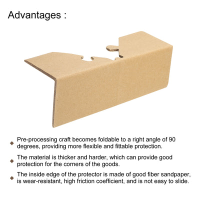Harfington Adjustable Cardboard Corner Protector Package Frame 100x60mm Thick 4mm 50pcs
