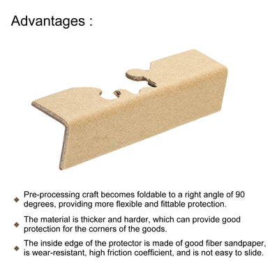 Harfington Adjustable Cardboard Corner Protector Package Frame 60x30mm Thick 4mm 50pcs