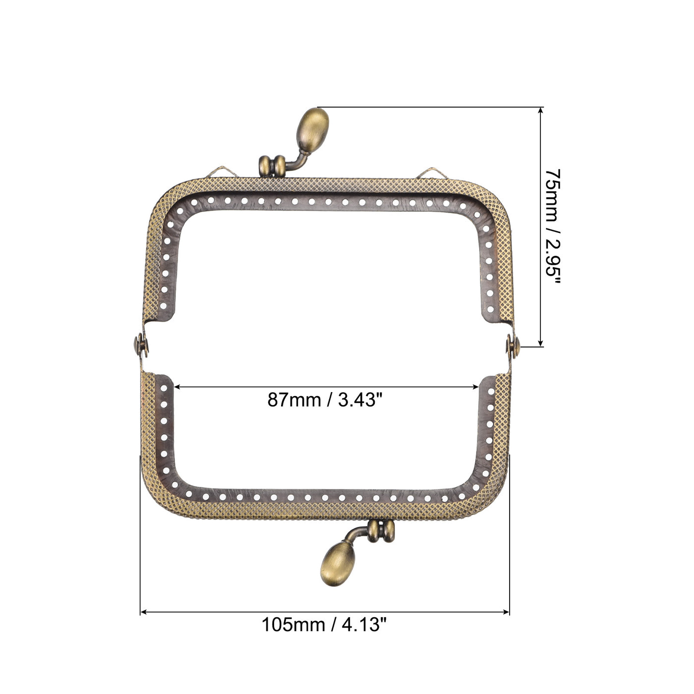 uxcell Uxcell Metal Purse Frames, 4.13" 3Pcs Kiss Lock Clasp Frame for Coin Bag DIY, Bronze