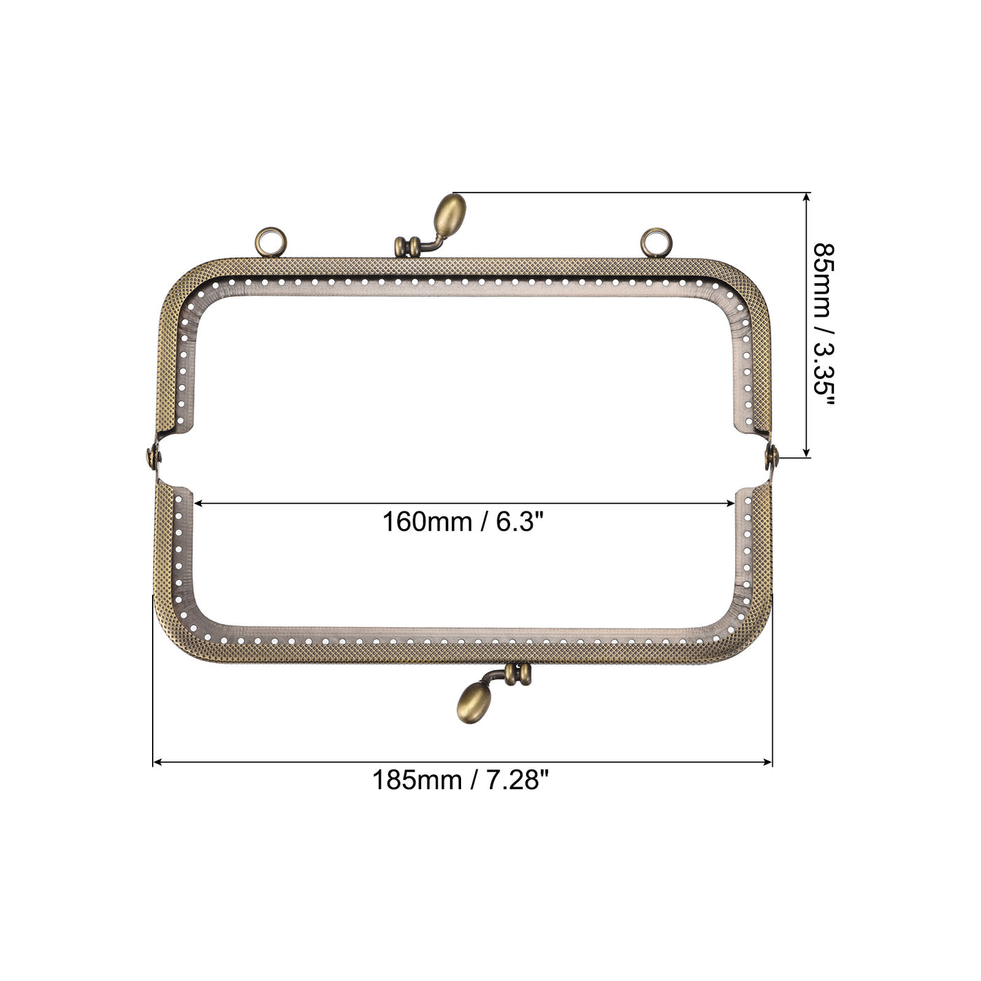uxcell Uxcell Metal Purse Frames, 7.28" 3Pcs Kiss Lock Clasp Frame for Coin Bag DIY, Bronze
