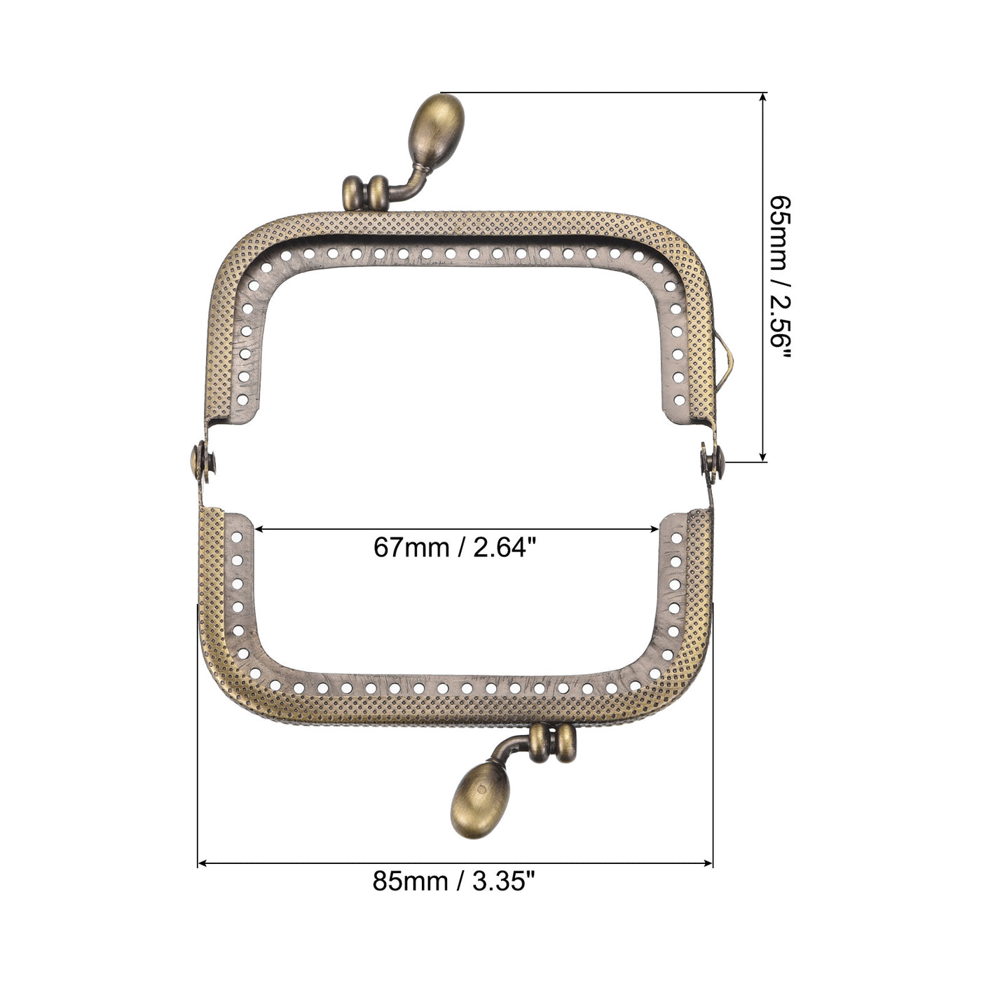 uxcell Uxcell Metal Purse Frames, 3.35" 4Pcs Kiss Lock Clasp Frame for Coin Bag DIY, Bronze