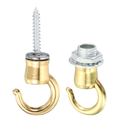 Harfington 37mmx23mm Ceiling Hook, 2 Pack Screw Hooks Light Fixtures Accessory Pale Gold