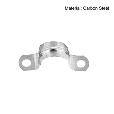 Harfington Uxcell Rigid Pipe Strap 16pcs 5/8" (16mm) Carbon Steel U Bracket Tension Tube Clamp