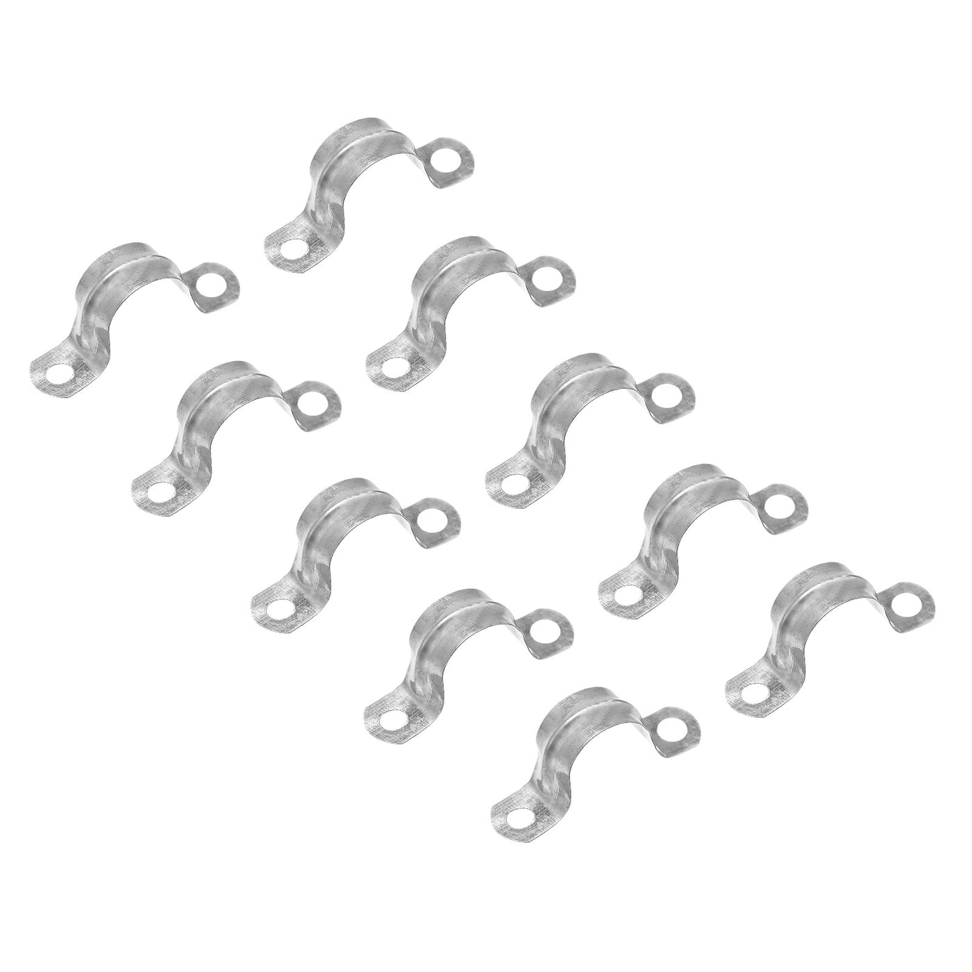 uxcell Uxcell Rigid Pipe Strap 16pcs 5/8" (16mm) Carbon Steel U Bracket Tension Tube Clamp