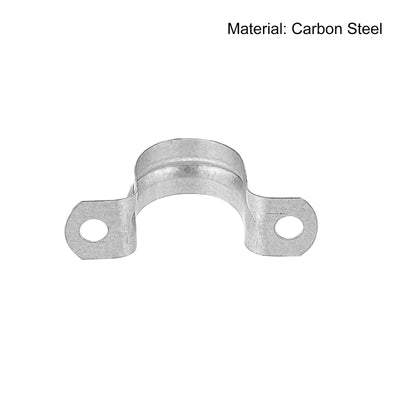 Harfington Uxcell Rigid Pipe Strap 16pcs 3/4" (20mm) Carbon Steel U Bracket Tension Tube Clamp