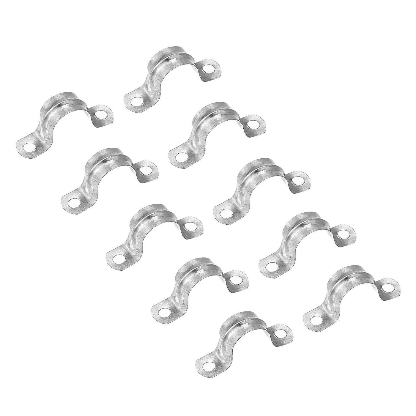 uxcell Uxcell Rigid Pipe Strap 16pcs 3/4" (20mm) Carbon Steel U Bracket Tension Tube Clamp