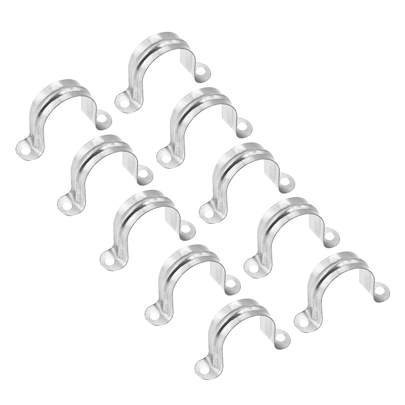uxcell Uxcell Rigid Pipe Strap 24pcs 1 1/4" (32mm) Carbon Steel U Bracket Tension Tube Clamp