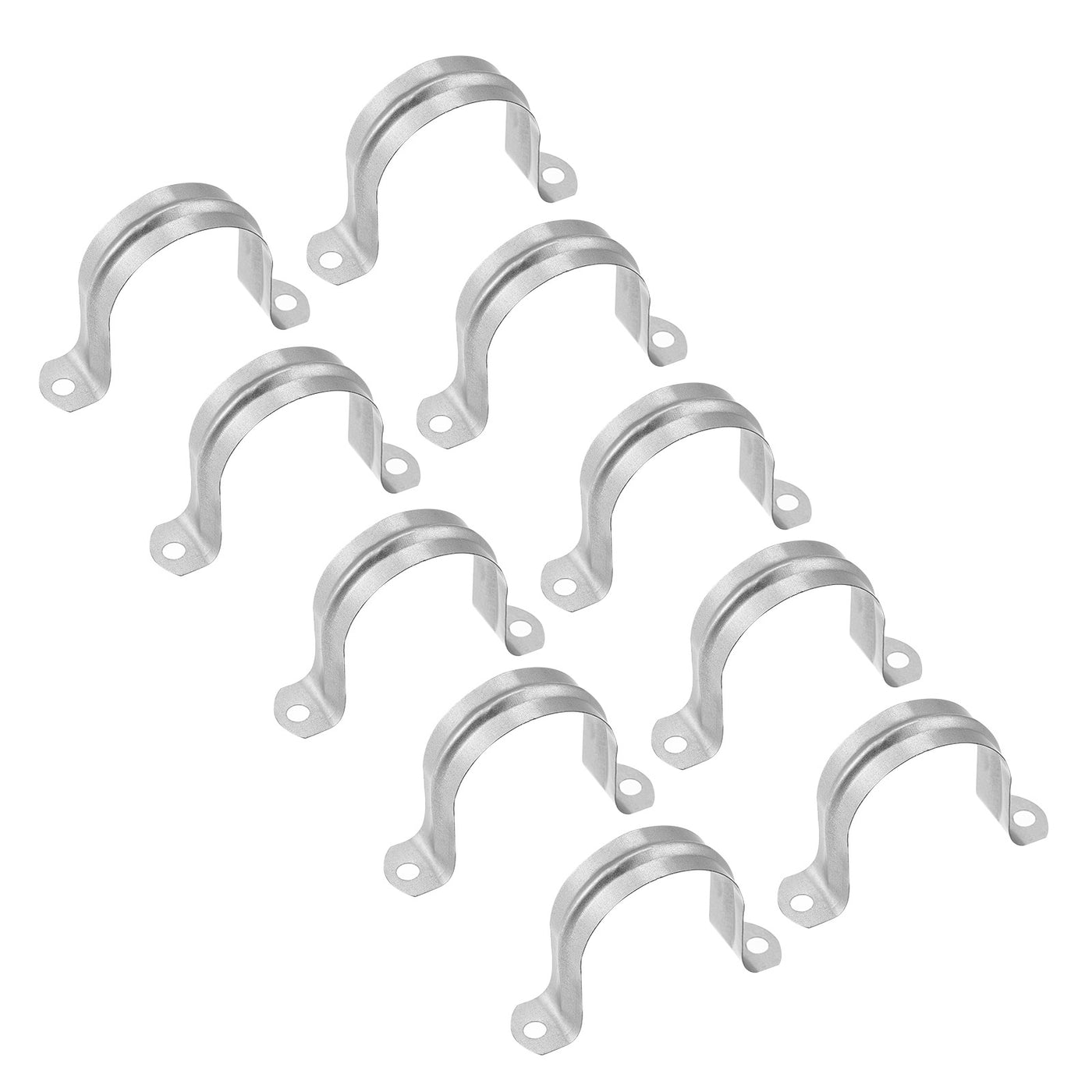 uxcell Uxcell Rigid Pipe Strap 16pcs 1 5/8" (40mm) Carbon Steel U Bracket Tension Tube Clamp